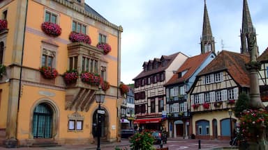 Townhall on the central place of Obernai city - Alsace France