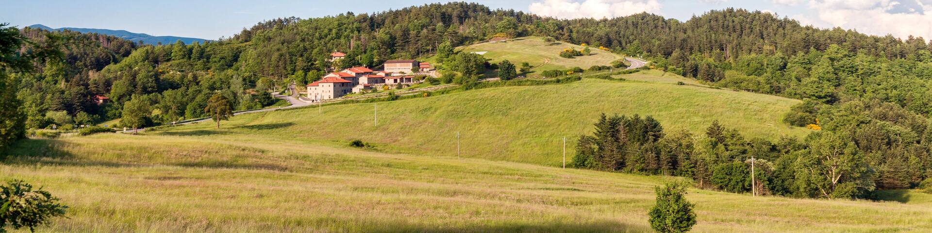 Beautiful spring colors of Bibbiena in Tuscany