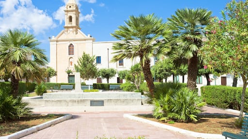 Presicce, Apulia - Relaxing in the calm park in front of the church