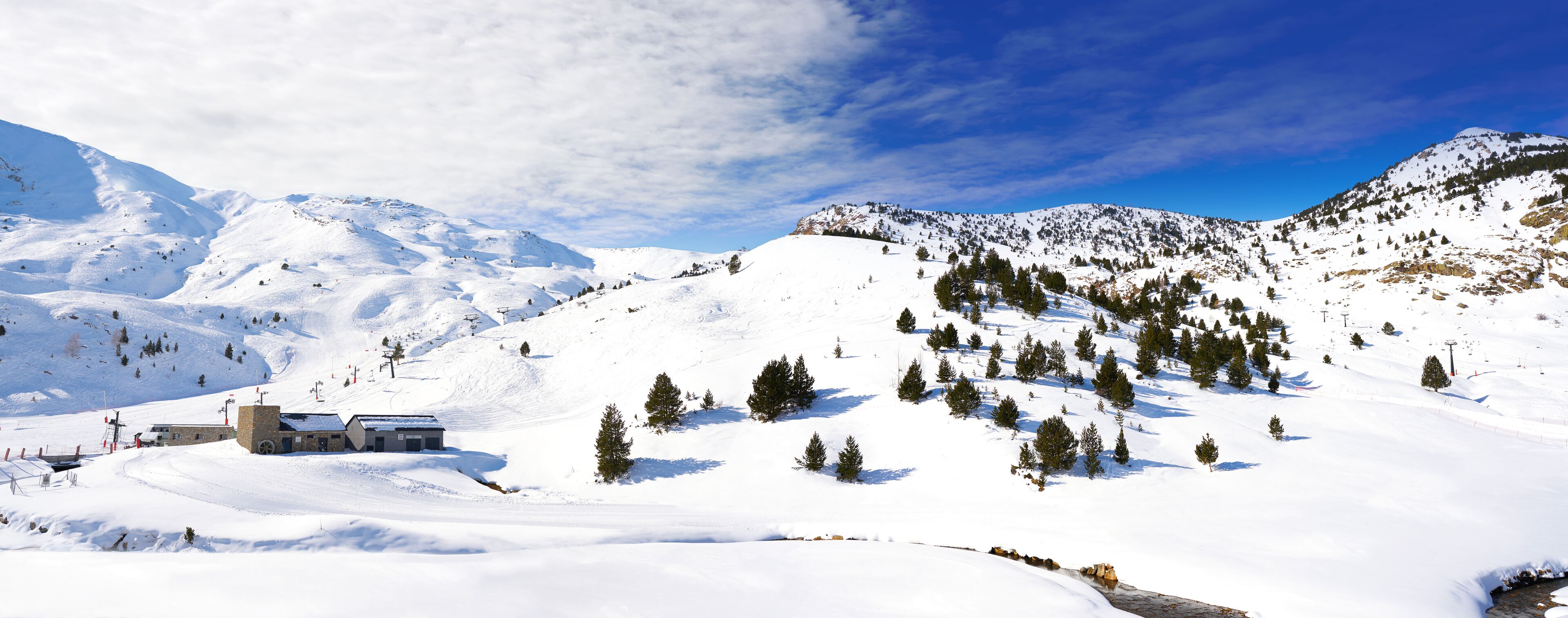 Cerler sky area in Pyrenees of Huesca Spain