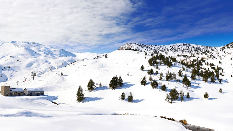 Cerler sky area in Pyrenees of Huesca Spain