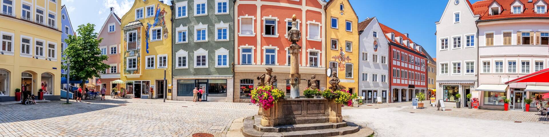 Marienplatz, Weilheim in Oberbayern, Bayern, Deutschland