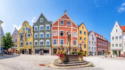 Marienplatz, Weilheim in Oberbayern, Bayern, Deutschland