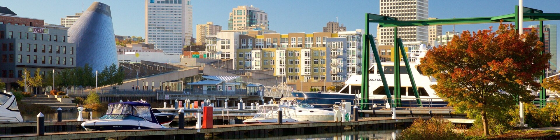 Tacoma showing a city, a bay or harbor and a marina