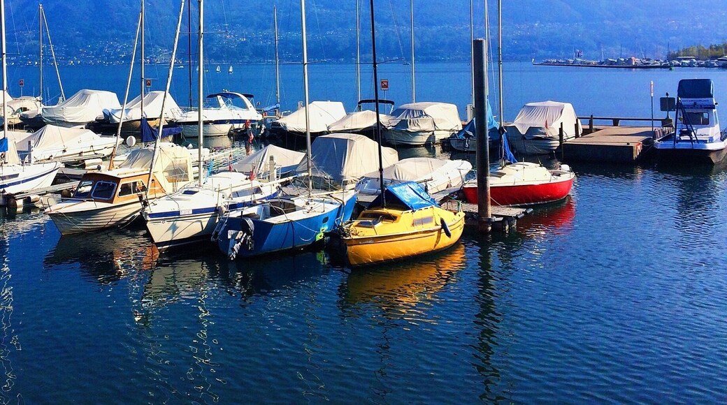 Boats on Lake Maggiore Switzerland