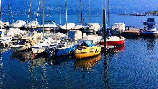 Boats on Lake Maggiore Switzerland