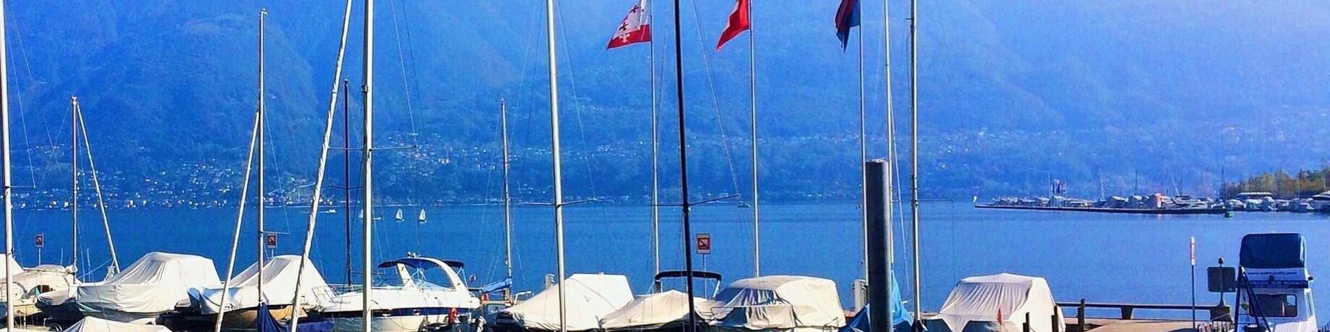 Boats on Lake Maggiore Switzerland