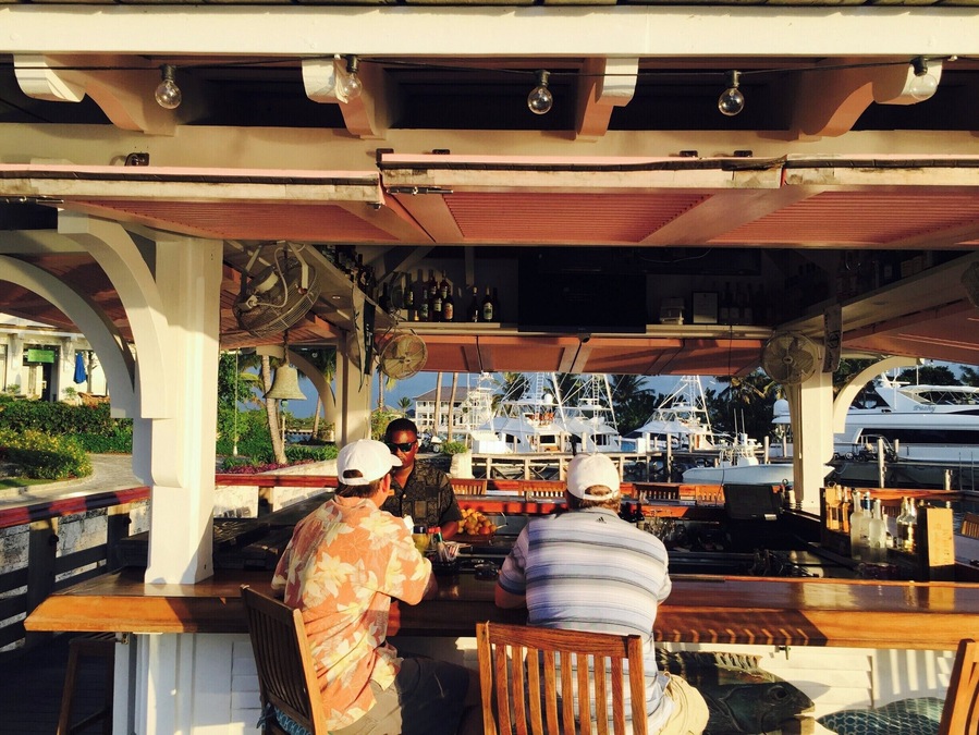 Chill hang at Baker's Bay marina bar.