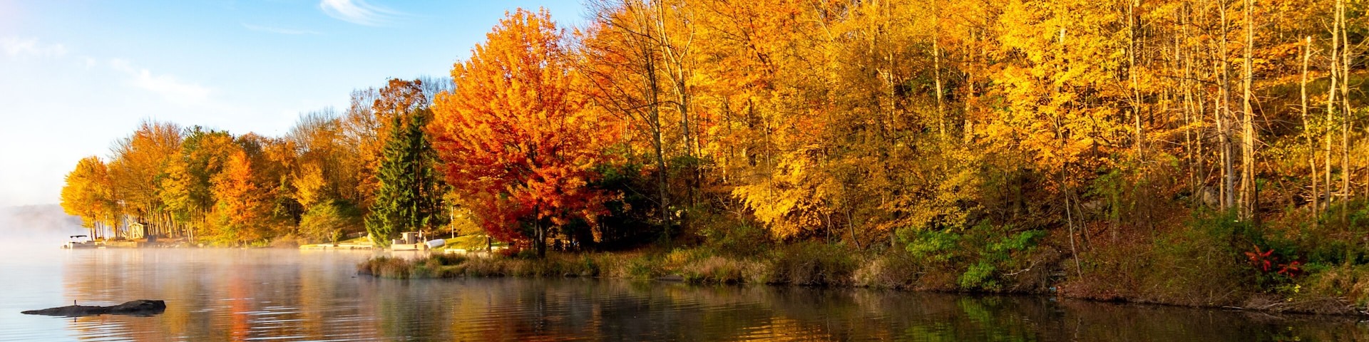 Autumn Sunrise in Lake Ariel Pennsylvania