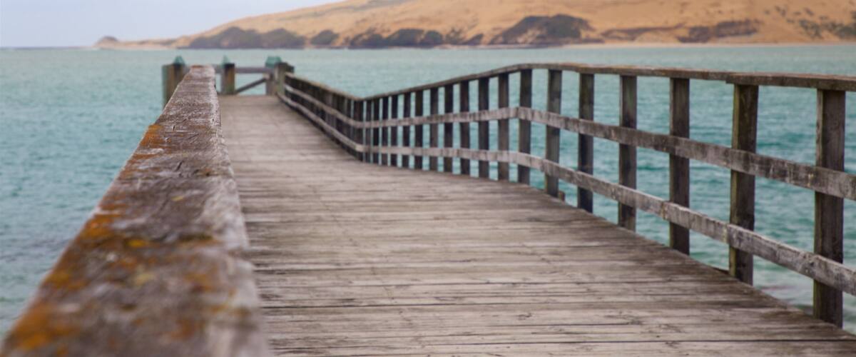 Omapere mit einem Bucht oder Hafen