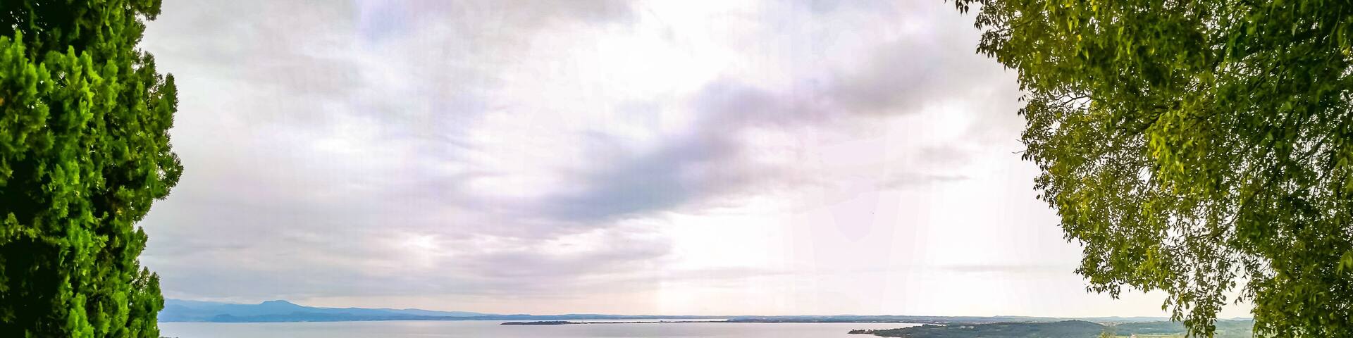 View of Lake Garda from Padenghe, Brescia, Italy