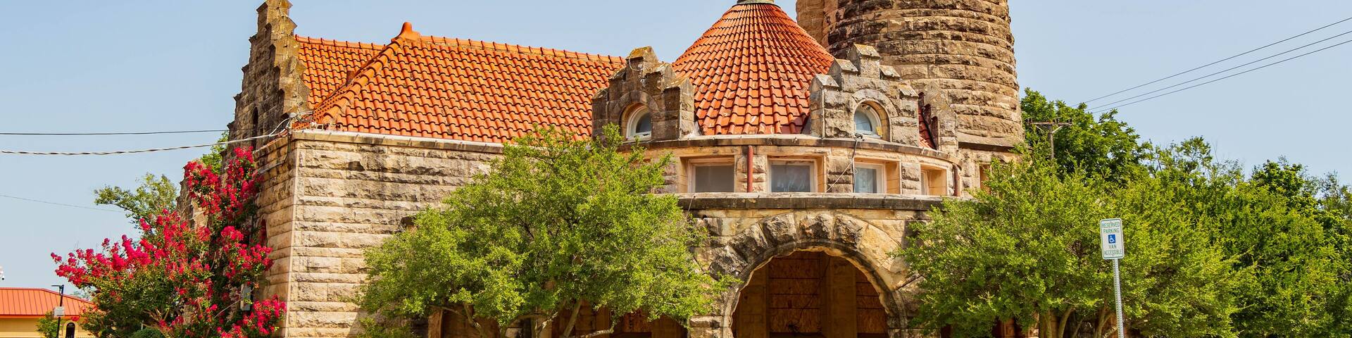 Sunny view of the Santa Fe Depot Museum