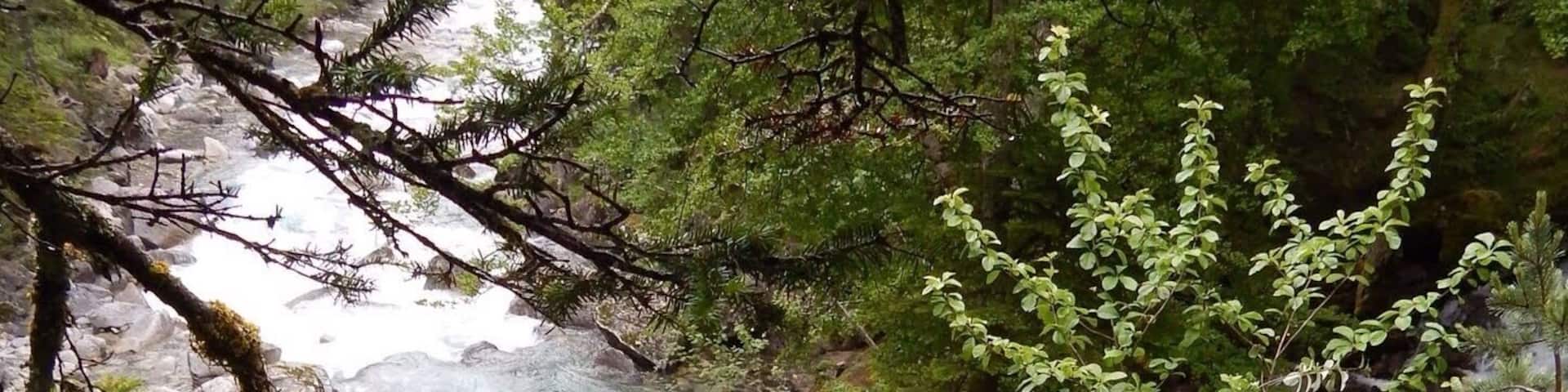 Located high above the spa town of Cauterets, France, the falls are most often reached by gondola. The bridge, or pont, of stone is at about 1500 mètres in the Pyrenees National Park. 42°51'03.2"N 0°08'31.3"W #waterfall #Europe #hiking #pyrenees #France