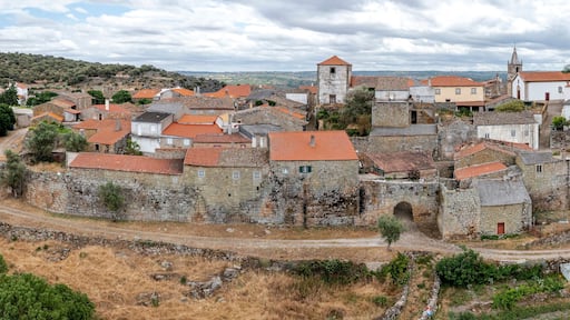Aerial view of the historic village of Castelo Mendo in Portugal