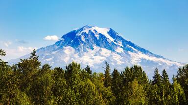 Mt Rainier viewed from Canyon Rd near Waller, Parkland, Washington