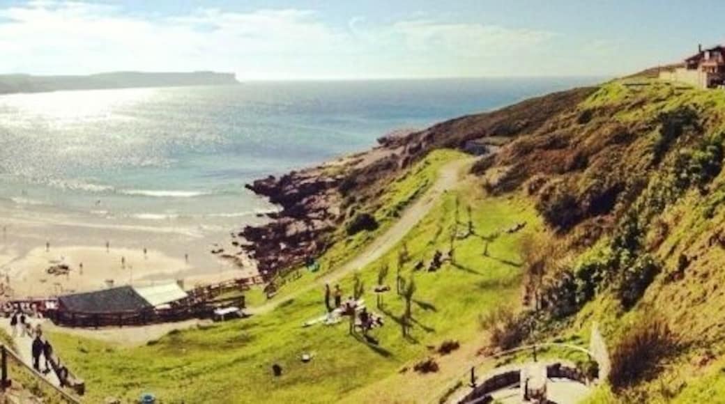 First of all, sorry for the quality of my picture. Actually, it's a panoramic so it loses quality.
Maybe it's not right If I say this but... Spain is beautiful and above all, the north of Spain (where I live), a place where you can enjoy our beautiful beachs, natural parks and breath some fresh air. I invite you all to visit my country and discover all its treasures And I promise you one thing: you will not regret it! (And don't forget to discover our delicious gastronomy haha) In this picture I show you this beautiful beach, it's called "Los Locos", a perfect place to have fun surfing.
#suances #spain #beach #sun #nature