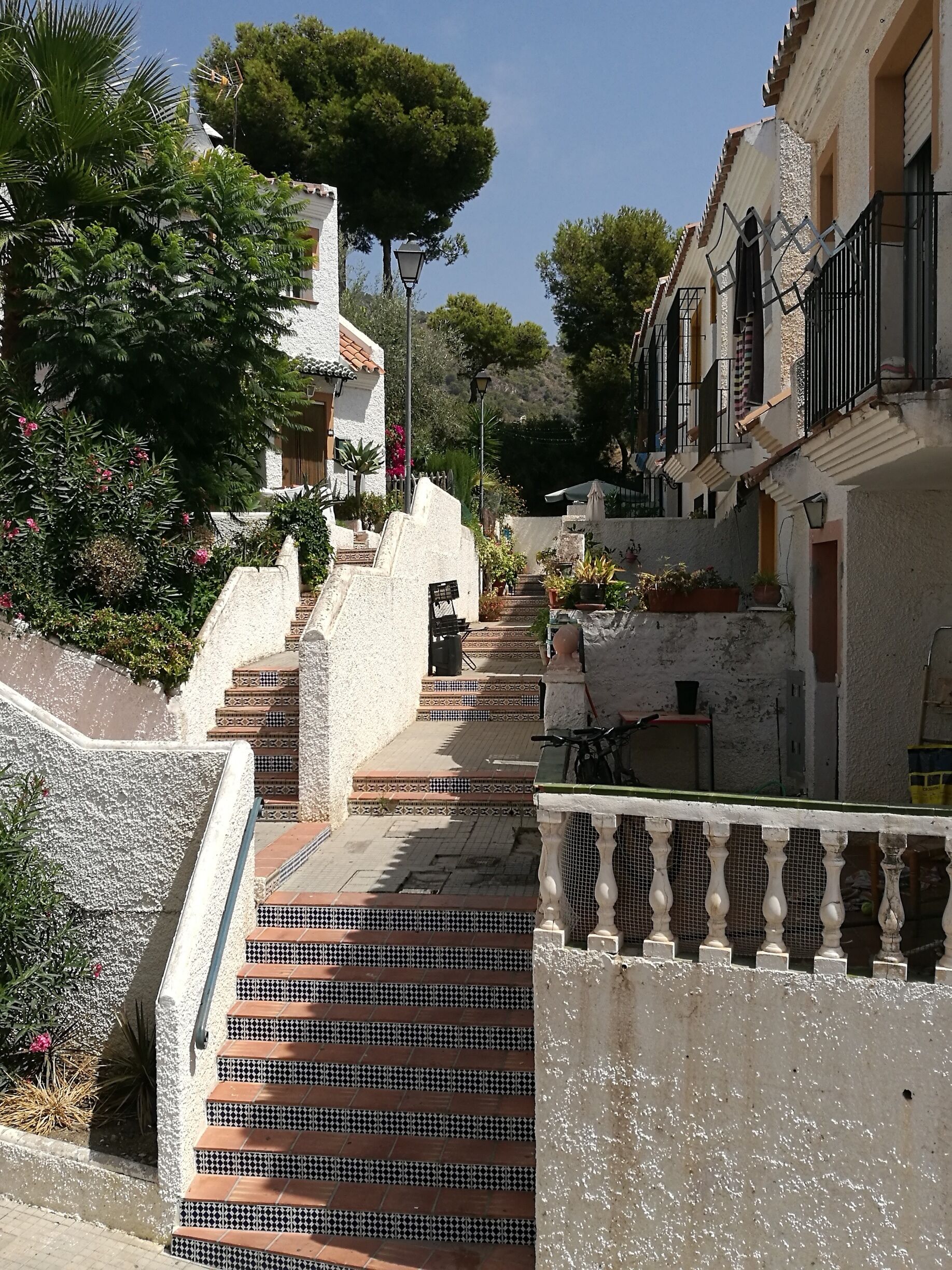 The view from the hotel room, looking out to beautiful spanish houses in Maro, near Nerja
