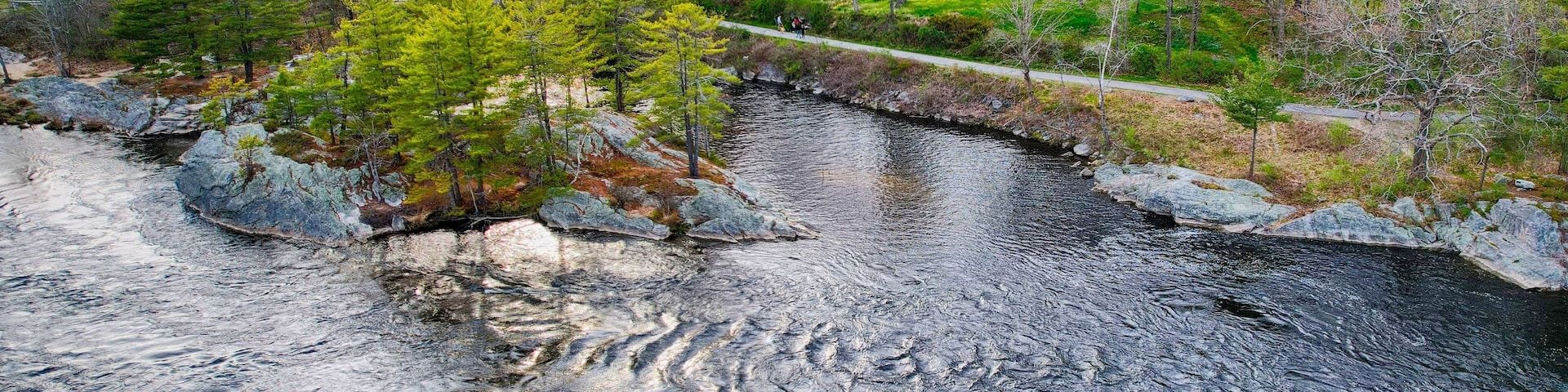 Beautiful view of the Androscoggin River, Topsham, Maine, USA
