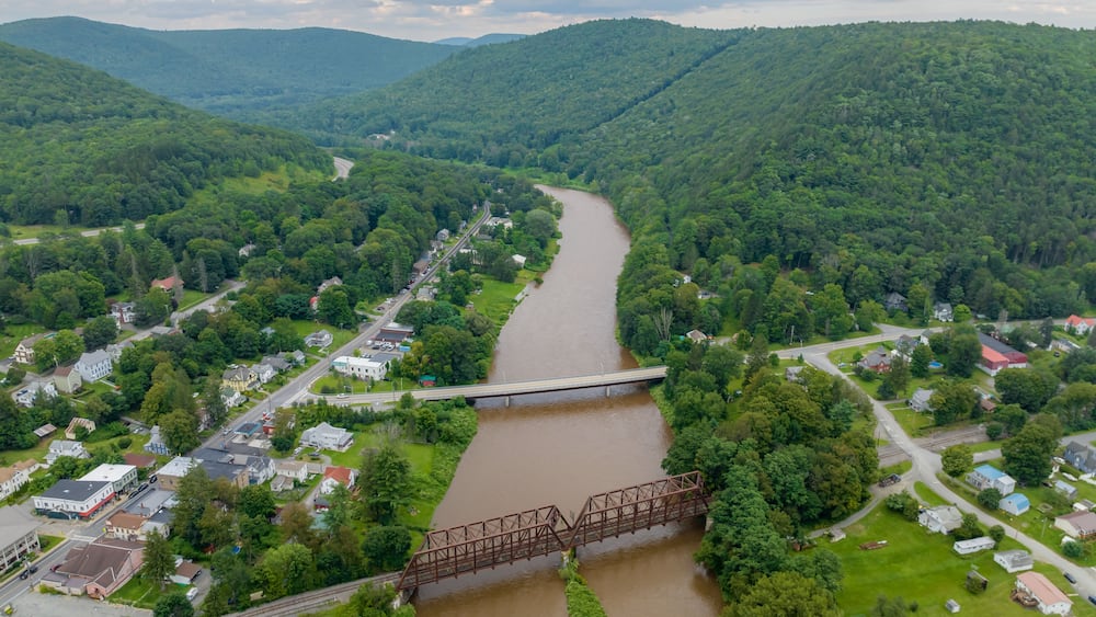 August 2023 aerial photo of Town of Hancock, Delaware County, NY.