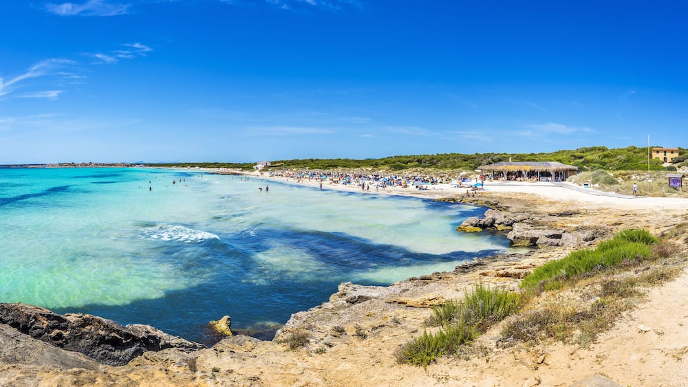 Playa Ses Covetes part of the long Es Trenc beach in Majorca, Spain, Europe, Shutterstock ID 449567593, Purchase Order: -
