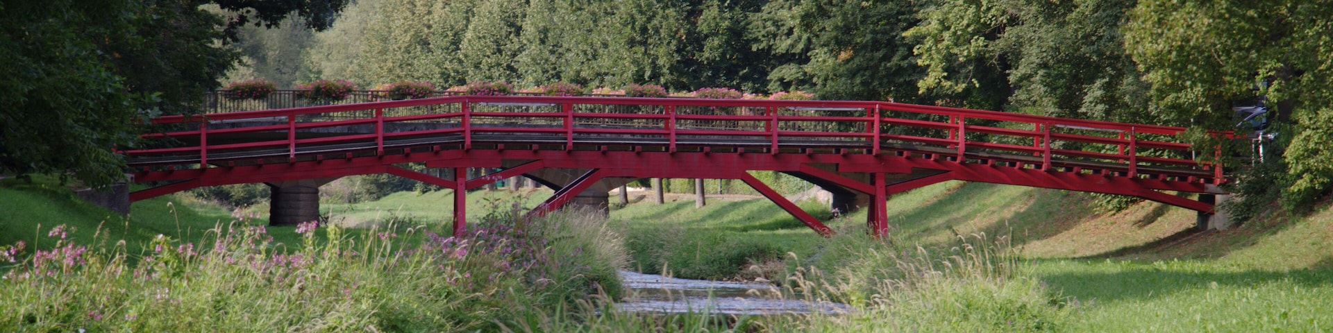 Bridge over the Altefeld in Bad Salzschlirf Lindenstrasse / Hesse / Germany