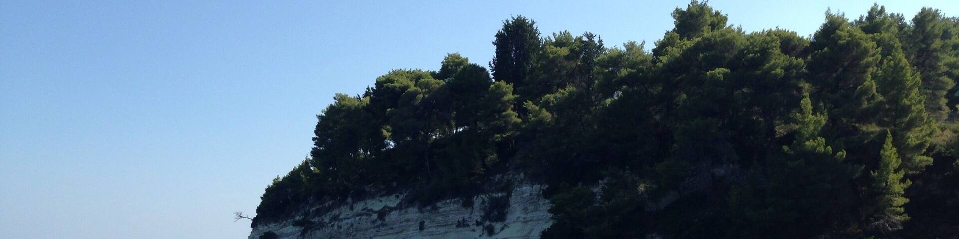 Emerald green water in Milia