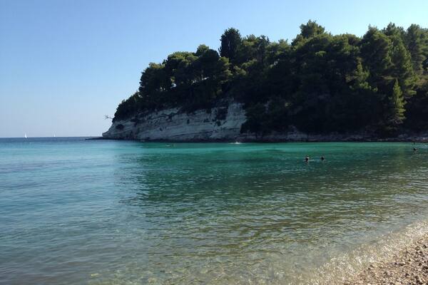 Emerald green water in Milia