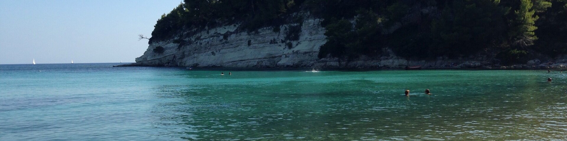 Emerald green water in Milia