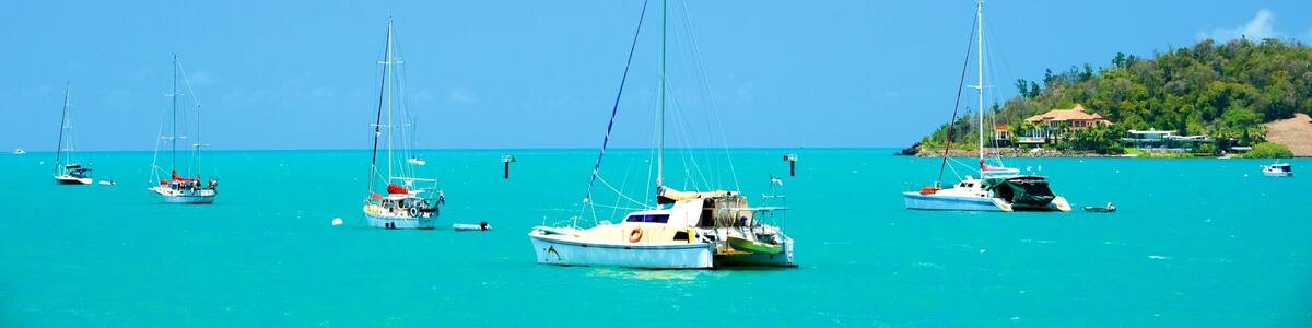 Whitsundays which includes boating, landscape views and sailing