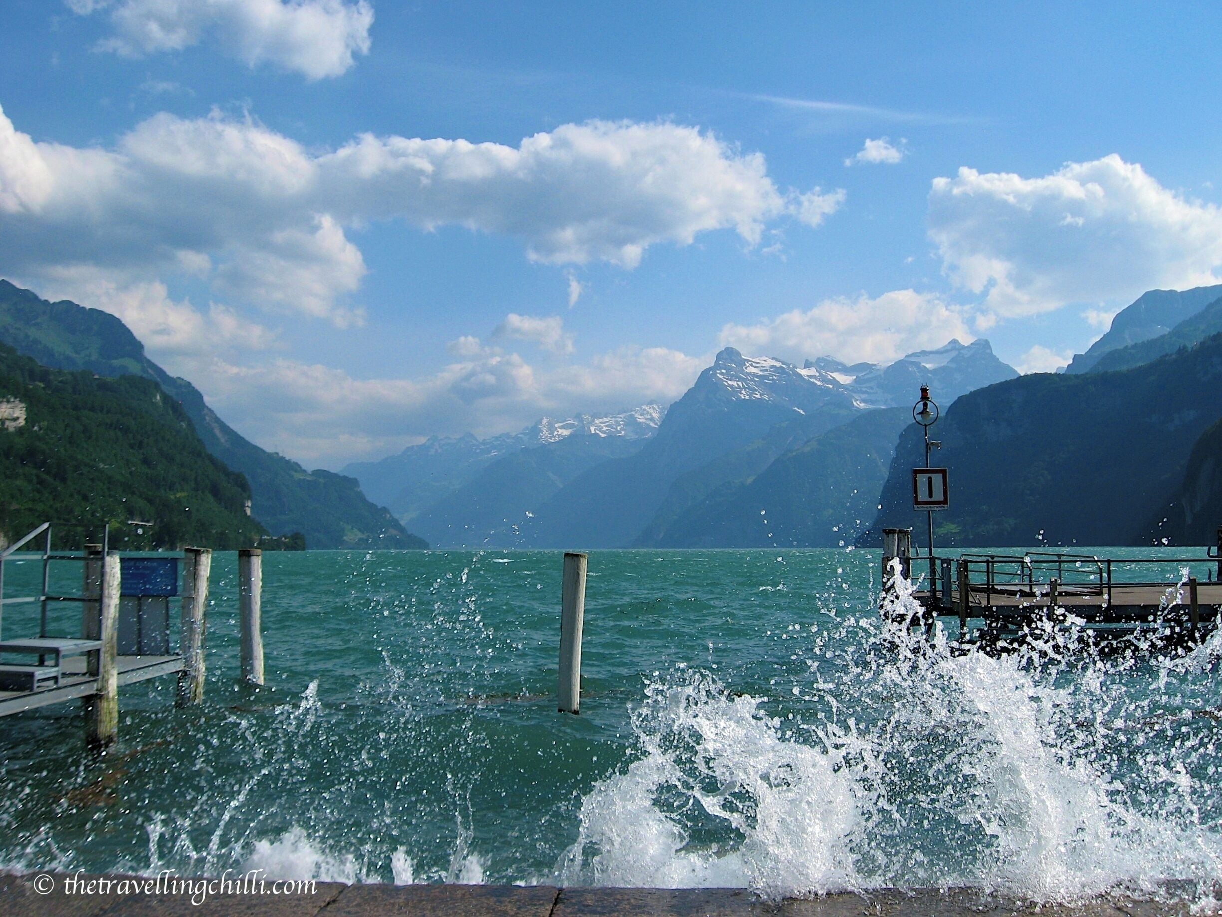 Küssnacht is a town on the shore of lake Lucerne in Switzerland. When visiting Lucerne, it's worthwhile driving around the lake and visiting the various villages surrounding the lake. There are a few viewpoints where one gets a good view over the lake and its surrounding snowy mountains, like in Kussnacht.