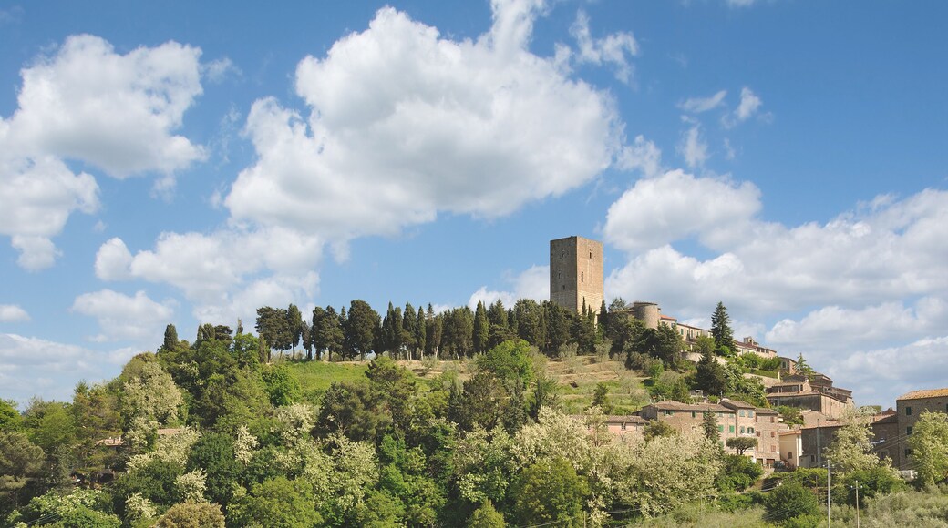 das Bergdorf Montecatini Val di Cecina nahe Volterra in der Toskana,Italien