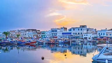 Panorama of the port on sunset, Bizerte, Tunisia