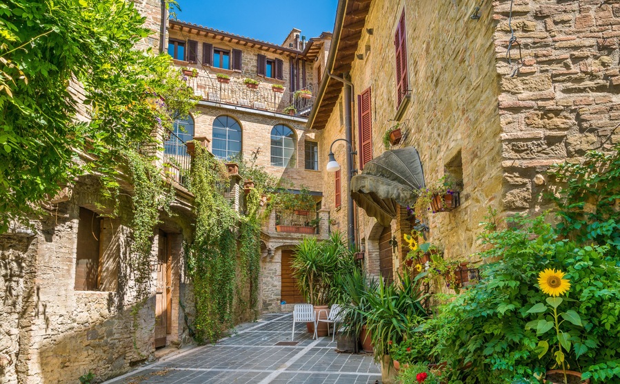 Bettona, picturesque village in the Province of Perugia. Umbria, central Italy.