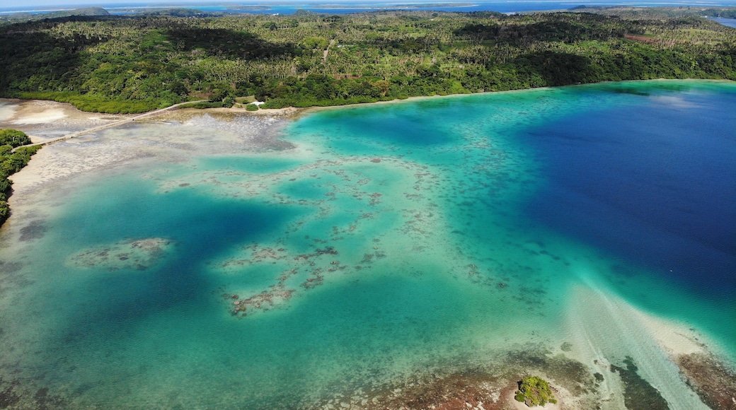 Drone shot of Mystic Sands surroundings