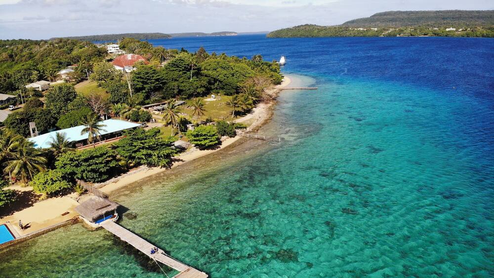 The jetty at Mystic Sands where we board our boat