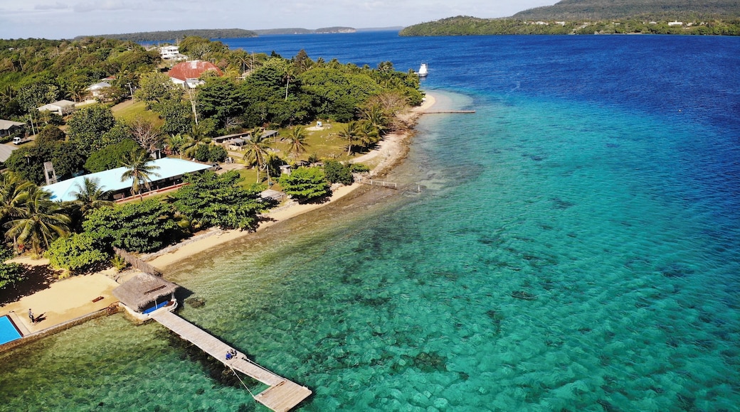 The jetty at Mystic Sands where we board our boat