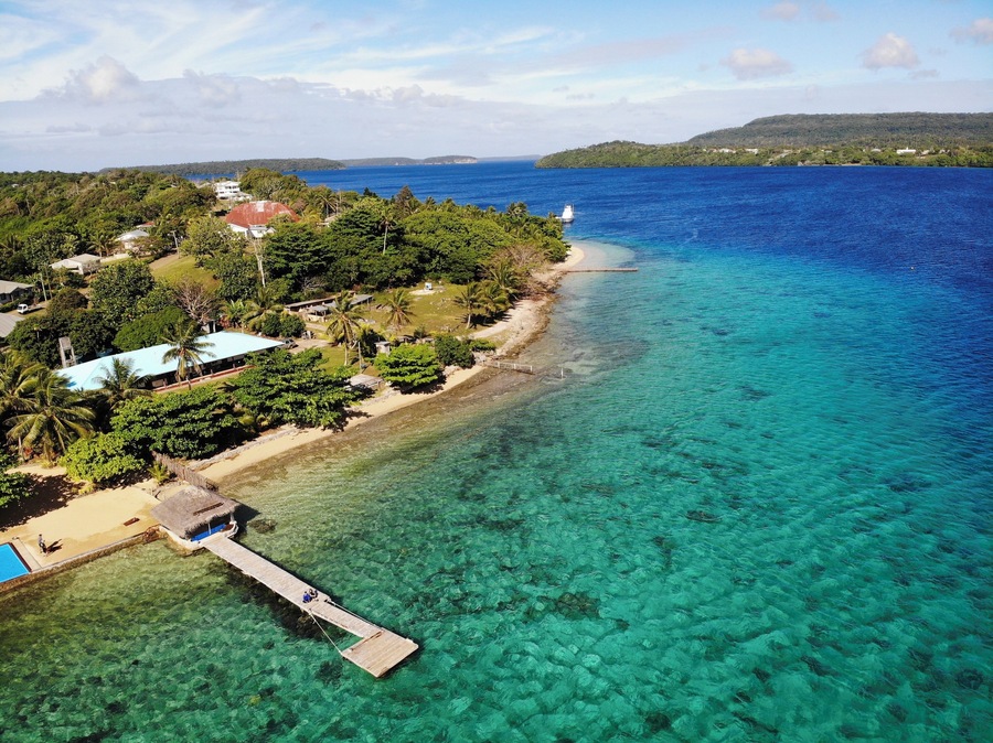 The jetty at Mystic Sands where we board our boat