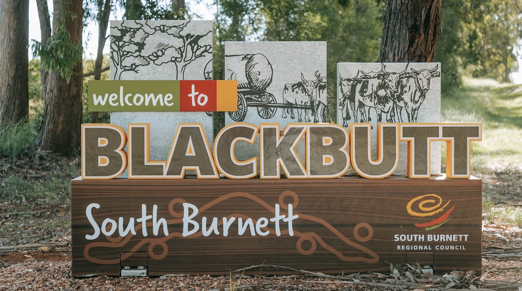 Blackbutt which includes signage