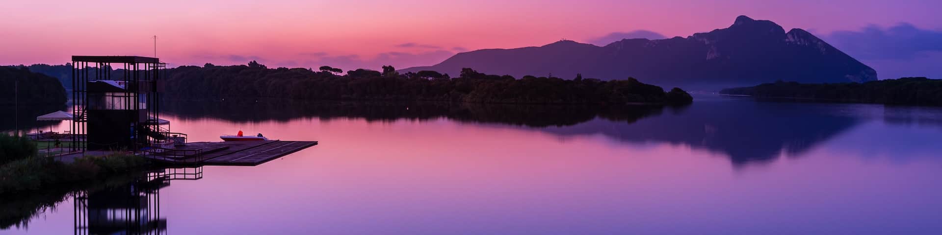 Sunrise over Mount (Promontorio del) Circeo, Latina, Lazio, Italy
Monte Circeo or Cape Circeo is a mountain remaining as a promontory that marks the southwestern limit of the former Pontine Marshes.