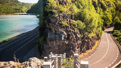 Coastal road on Mauritius island. Bel Ombre. Mauritius Island