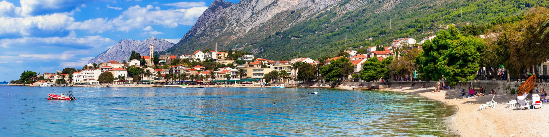 Scenic Adriatic coast of Croatia - picturesque Gradac village, with nice beach, Makarska riviera