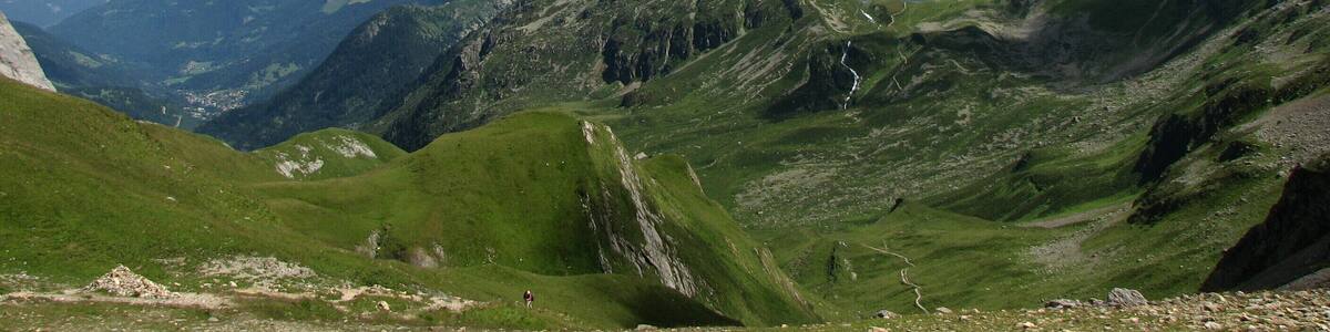 Looking back at Contamines from the col.