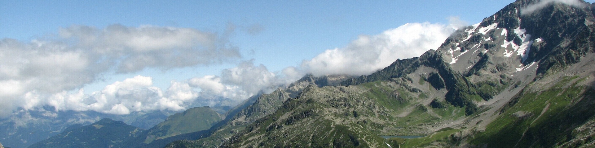 Looking back at Contamines from the col.