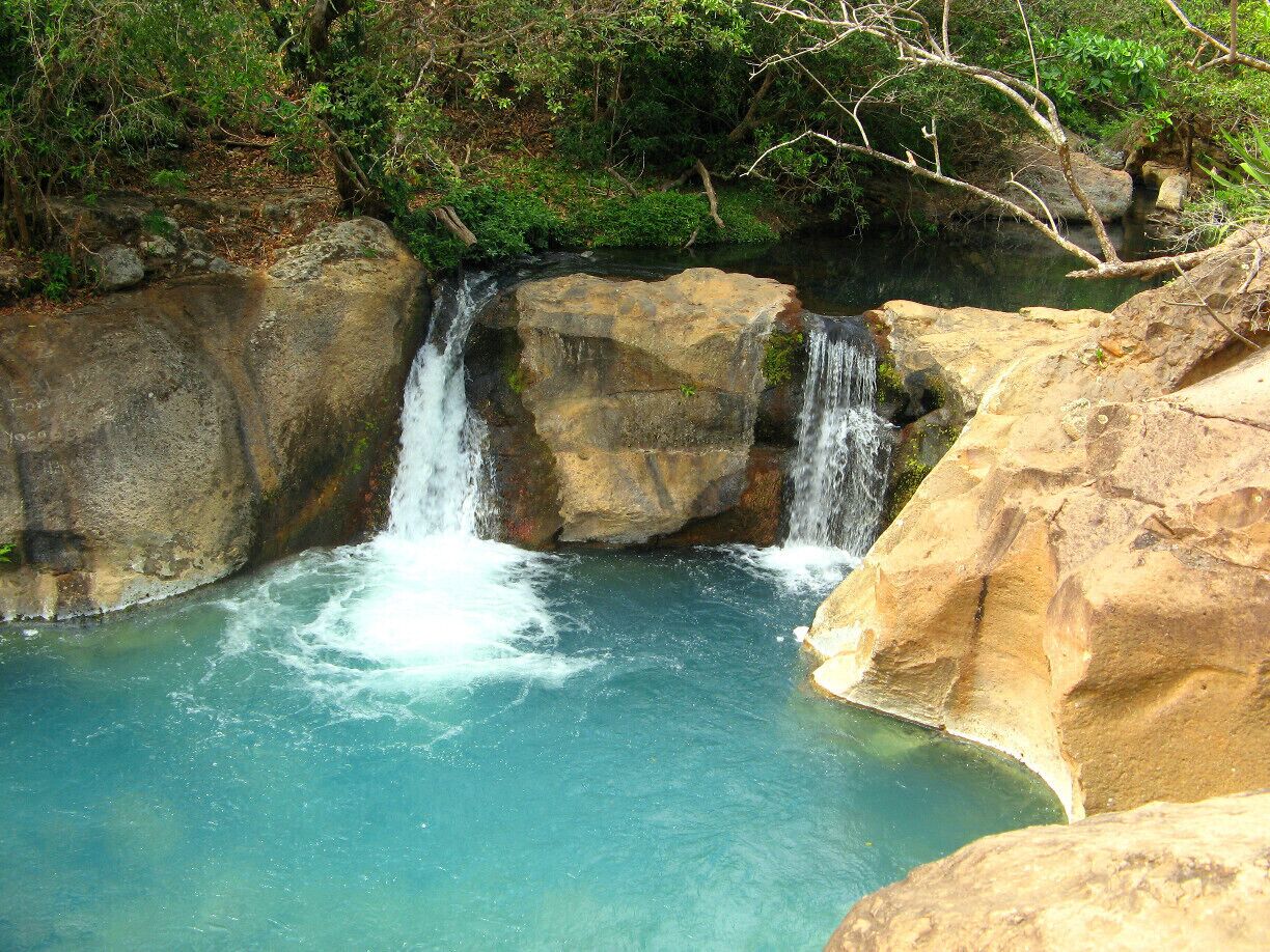 A lovely waterfall near Arenal Volcano.  I skipped the volcano hike and rode a horse to this spot.  #blue