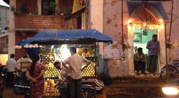The old Latin quarter of Panjim, Goa comes alive after dark when the weather cools and the stores reopen after their mid-day siestas.