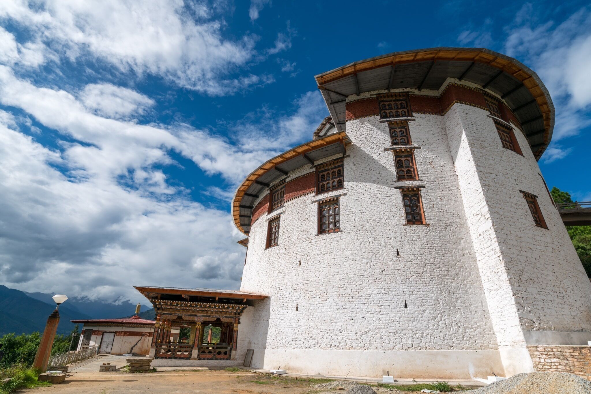 Tower in Paro, Bhutan. 
#BVSBlue