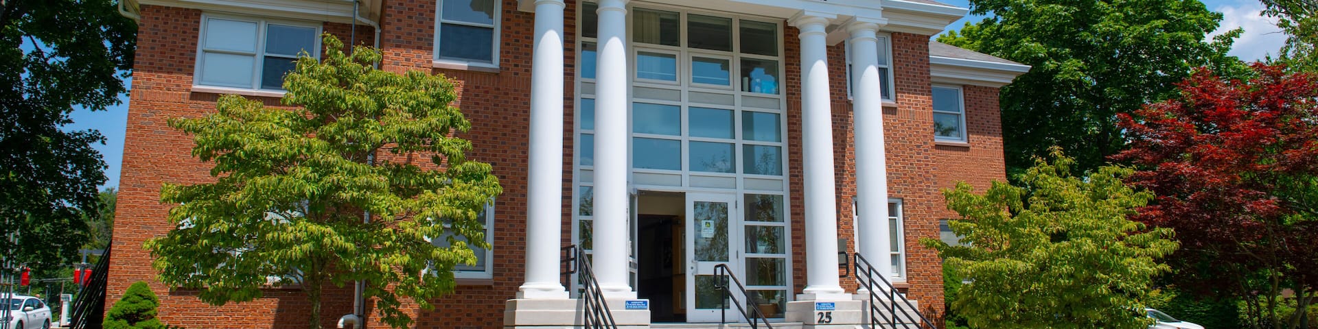 Burlington Town Hall Annex at Town Common at 25 Center Street in historic town center of Burlington, Massachusetts MA, USA.