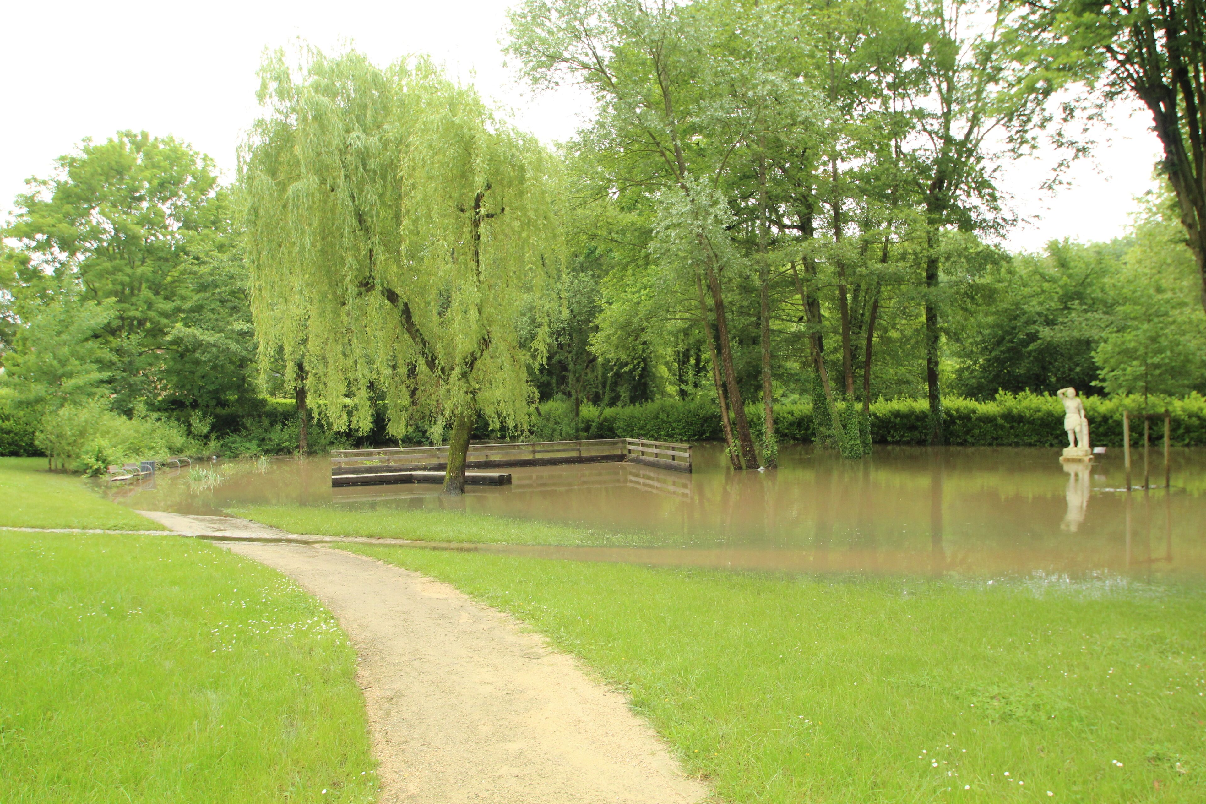 Flood of the Yvette river in May 31, 2016 in Gif-sur-Yvette in France.