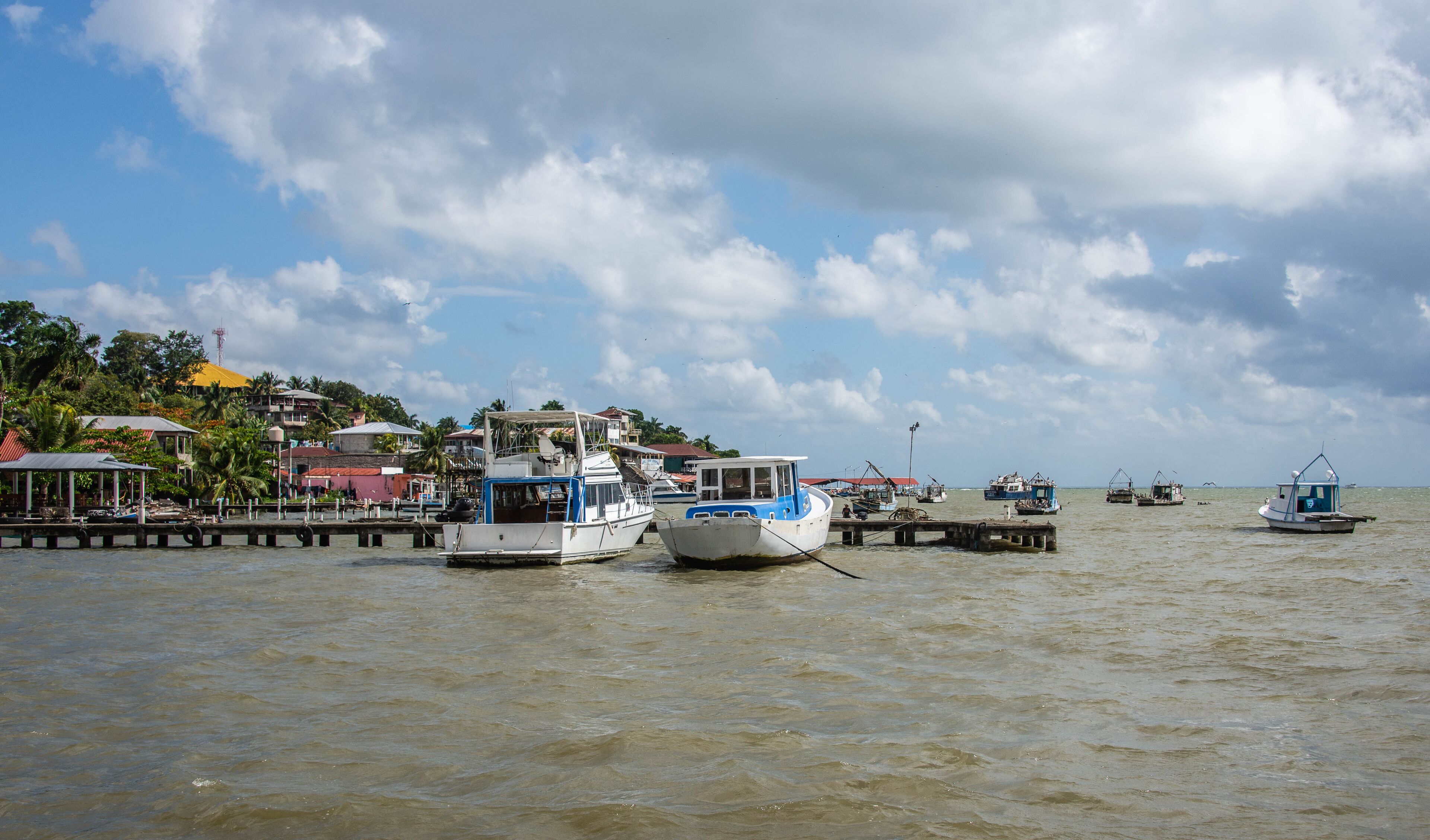 Boats at the Garifuna community of Livingston, Guatemala