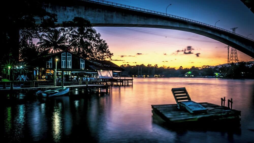 Sunset view from Backpacker Hotel in Río Dulce. If it wasn't for the noise, this place would've been perfect!